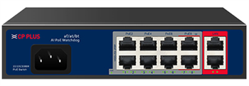 CP-DNW-GPU8G2-96 Osmiportový 10/100 Mbps PoE switch s 2x 1000 Mbps uplinkem