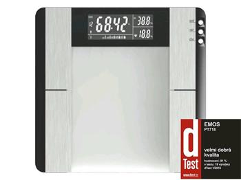 Digitální osobní váha EMOS EV104 PT718 (BMI, 150 kg, stříbrná)