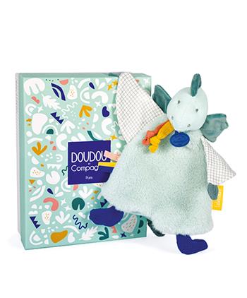 Doudou Dárková sada - Plyšový usínáček dinosaurus zelený 25 cm