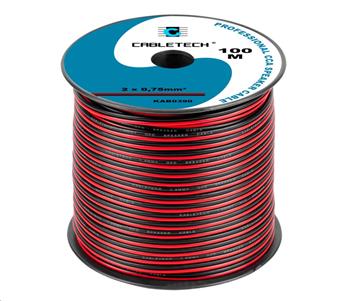 Kabel dvojlinka Cabletech 2x 0,75 mm / 100m černo-rudá