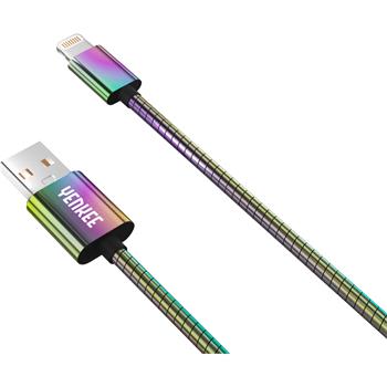 Kabel USB 2.0 / Lightning YENKEE YCU 651 1m, ocelový, MFi