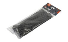 Pásky na vodiče černé, 400x4,8mm, 100ks, NYLON EXTOL-PREMIUM