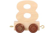 Vagónek dřevěné vláčkodráhy - přírodní číslice - číslo 8
