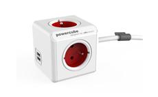 Zásuvka PowerCube Extended USB s kabelem 1,5m červená